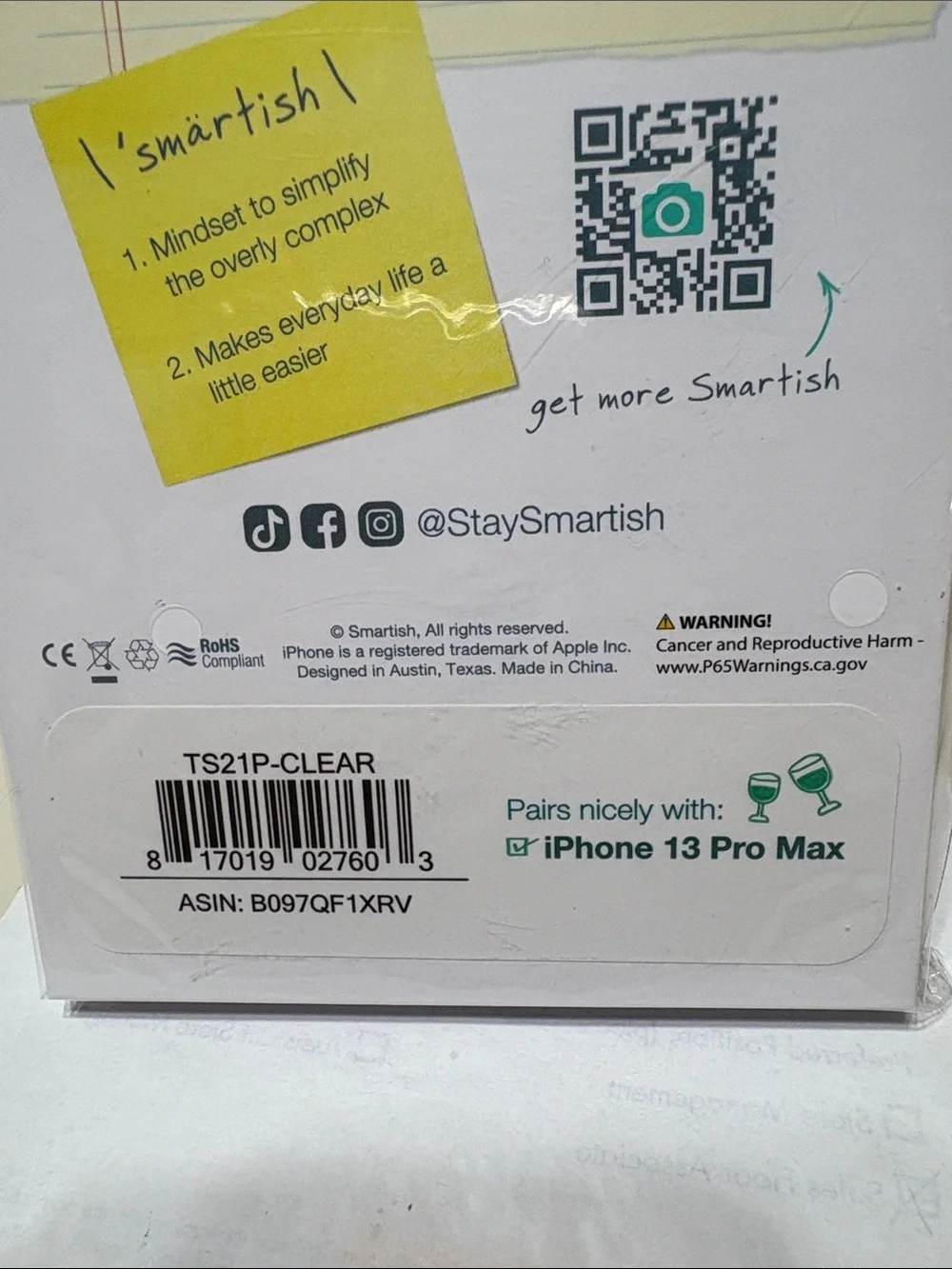 artis Clear Screen Protector for iPhone 13 Pro Max - White/Yellow Accents